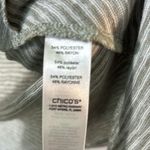 Chico's Chico’s Open draped Cardigan with 3/4 sleeve in grey and white pinstripe size 1 Photo 6