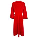 Vanity Fair Vintage  Womens House Coat Dressing Robe Sz 12‎ Red Black Lace Photo 5