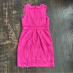 J.Crew Women’s New Pink Tweed V-neck sheath sleeveless dress fringe sz 10 Photo 2