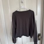 Natural Life  gray embroidered stripe sweatshirt size small/medium Photo 4