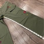 Sundance NEW  Women’s Embroidered Cargo Pants 8 Olive Green Boho Cotton Stretch Photo 12