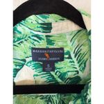 Margaritaville Womens Island reserve palm print button down croped tie waist Green Photo 2