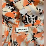DKNY orange/black floral chiffon sleeveless blouse Photo 4