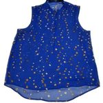Kensie Womens M Cobalt Sleeveless Sheer Blouse Shirt Top Classiccore Casual Photo 0