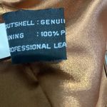 Juliet Michelle Tan Leather Jacket with Notched Lapels and Tailored Silhouette Photo 7