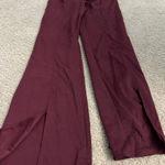 Casual burgundy size medium pants split on front bottom stretchy comfy cute Red Photo 0
