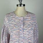 Bimba Y Lola Zebra Print Polka Dot Button Down Shirt Blue Photo 2