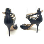 LK Bennett L.K. Bennett Leah Pumps Black Strappy Gold‎ Grommet Photo 7