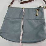 Fossil  Teal Blue Cow Hide Leather Crossbody Bag Purse Four Outer Pockets Boho Photo 5