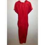 Vince Women's Size XS Red Midi Wrap Dress Short Sleeve V-Neck Poplin EUC Photo 2