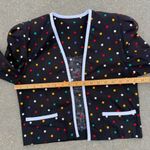 Vintage 80s Sabino Colorful Polka Dot Puff Sleeve Open Front Blazer Jacket NWT 6 Black Photo 7