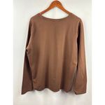 Women’s D&Co XL Chocolate Brown Long Sleeve Shirt Photo 2