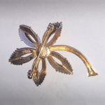 Catamore 1/20 12K GF Gold Filled Flower Brooch with Metallic Black Center Photo 3