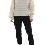 PHILOSOPHY DI LORENZO SERAFINI Pearl Embellished Cable Knit Boxy Sweater Size 4 White Photo 15
