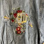 Vintage Bobbie Brooks Women Embroidered Floral Bee Denim Shirt Size XL Photo 4