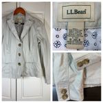 LL Bean Blazer Womens Size‎ 8 Button Front Neutral Beige Career Business Jacket Tan Photo 2
