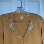 Ruby Rd . Orange V Neck Button Front 3/4 Sleeve Cardigan L Photo 2