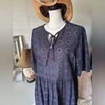 Barbour  Hazel black eyelet 100% cotton midi maxi cottage dress 8 Photo 2