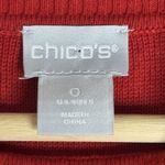 Chico's  Womens Small Button Side Pullover Mock Neck runic sweater top Photo 4
