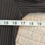 Gap  pointelle gray knit cotton blend swoop neck button down top thermal L Photo 9