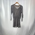 Knot Sisters  Long Sleeve Floral V Neck Mini Dress in‎ Black Tan Size Medium Photo 3
