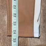 Kyodan  ribbed stripe cropped leggings‎ Color Block Tan White Size Small NWOT Photo 4