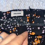 Zadig & Voltaire Judith Spark Flowers Ditsy Floral Logo Midi Skirt Slit Black XS Photo 6