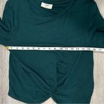 Ivoire Dark Green Long Sleeve Cropped T Shirt Front Twist Top Rayon Size L Size L Photo 3