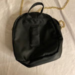 None Y2K Streetwear Quilted Mini Backpack Crossbody Bag Black Gold Chain Strap Purse Photo 8