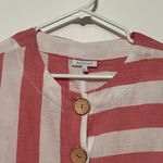 Habitat  clothes to live in pink asymmetric stripe button up blouse lagenlook Photo 4