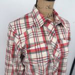 The North Face Womens M Plaid Long Sleeve Button Up Shirt Cream Red Outdoor Photo 1