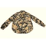 H&M Womens Professional Blouse Size 2 Black Floral Button Front Long Sleeve Top Photo 1