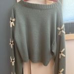 Altar'd State  Floral Sweater Cropped blue  Photo 0
