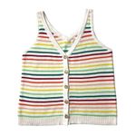 Loft Rainbow Striped Button Sweater Tank Top Sz M Women Photo 10