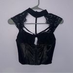 Charlotte Russe Black Lacy Cut Out Bustier Top Photo 1