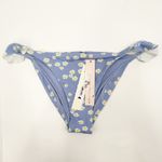 AQUA Bikini Bottoms Size Medium Swim Blue Daisy Ruffle Bloomingdales NWT Beach Photo 1