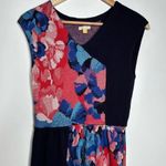 Leifsdottir Anthropologie Floral Intarsia Silk Blend Knit Dress Size Small Blue Photo 2