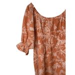 H&M Coral Pink Floral Print Puff Sleeve Off Shoulder Mini Dress Women Size XL Photo 6