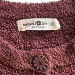 Natural Life Cozy Textured Button Sweater Dress Tunic Size XS Maroon boho hippie Photo 6
