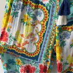 Cia. Maritima Floral Print Women's Pants Boho Bohemian Hippie Tassel Drawstring Red Size L Photo 5