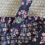 Band of Gypsies  Navy Blue Red Floral Bustier Cropped Tank Top Size Small Photo 7