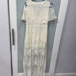 Shyanne  Country White Boho Western Long Maxi Lace Ivory Shirt Wedding Dress Sz M Photo 5