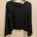 Ramy Brook  Black Paloma Bell Sleeve Blouse Size M Photo 2