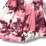 Fresh Twist Red Pink Burgundy Tree Print Silk Skirt Size 16 Photo 3