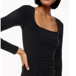 Aritzia  Wilfred Lydia Ruched Mini Dress in Black Photo 4