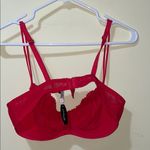 Adore Me Womens New  Red Lace Bra With Pink Bow Details Photo 6