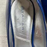 Tahari  Billie 2 Womens Blue Patent Leather Peep Toe Heels Shoes Size 7 1 2 M Photo 4
