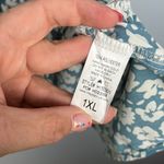 Hayden plus size 1X smocked floral blue & white blouse Photo 4