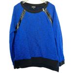 EXPRESS Blue Faux Leather Zip Hi-Lo Hem Alt Femme Top Sz Small Photo 0