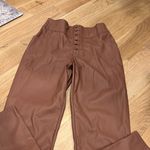 Bar III  Women's Light Brown Skinny Leg Faux Leather Dress Pants‎ Size 10 Photo 1